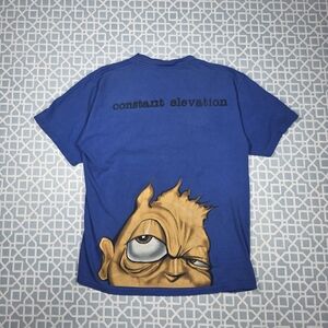 VTG Ecko Unltd. Constant Elevation Goblin Face Graffiti Blue Shirt Mens Large